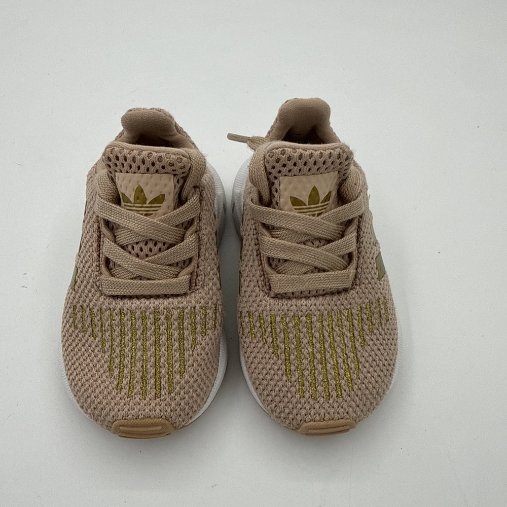Adidas Swift Run Toddler 4K Sneaker Beige & Gold